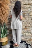 Lina Linen Blend Smock Over Shirt Washed Mocha